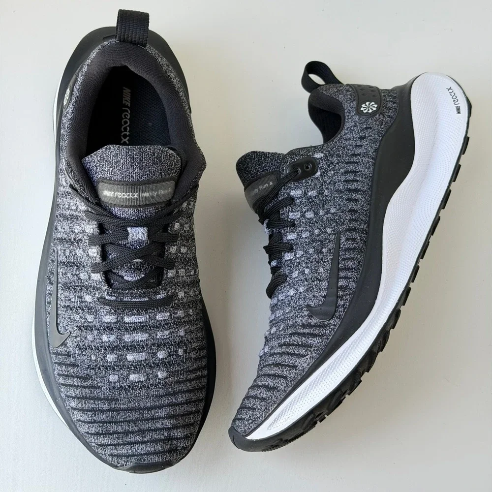 Nike ReactX Infinity Run 4 Oreo Mens 10.5 Knit Cushion Road Running Shoes Gym